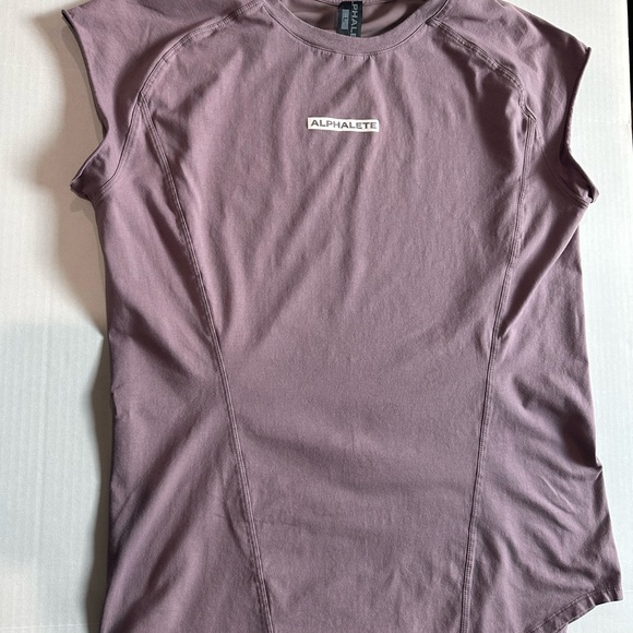 Alphalete Mauve Vented Mesh Panel Back Athleisure Workout Top - Picture 1 of 7